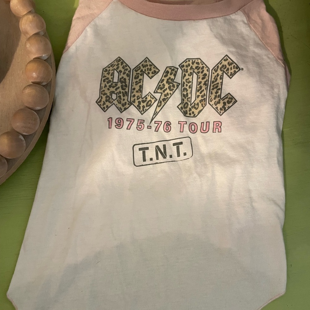 AC/DC leopard print dog outfit